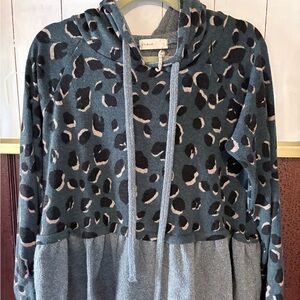 Leopard Print Hooded Sweater